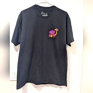 ALAB Black T-Shirt with Colorful Blacklight Wizard Design